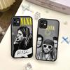 Coques de téléphone pour iPhone 16 15 14 Plus 13 12 11 Pro Max Style Grunge N-Nirvana Housse de téléphone avec Bumper Mat