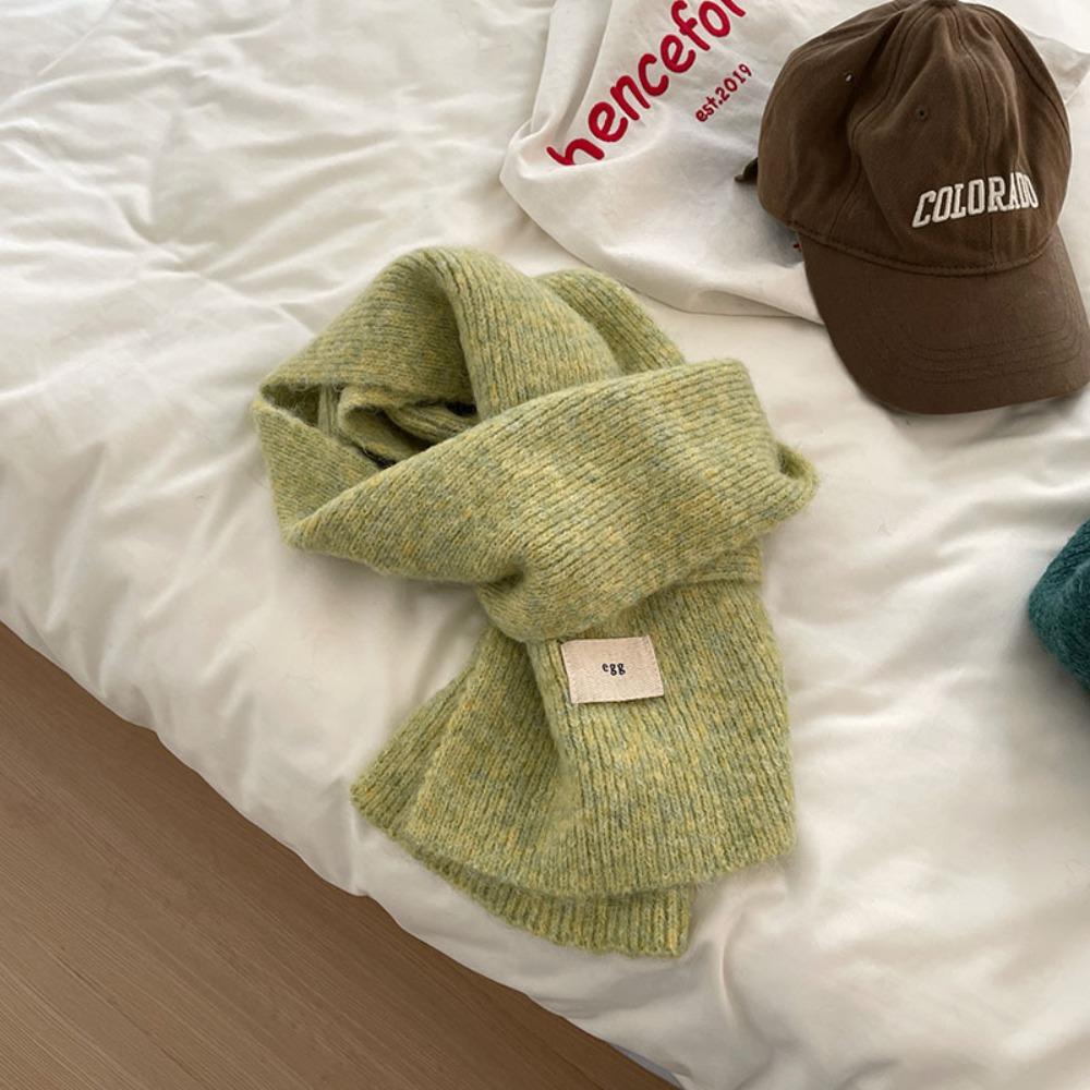 Cold Proof Solid Color Women's Woolen Scarf Thickened Woolen Knitted Warm Scarf Soft Yarn Knitted Scarf Outdoor Warm