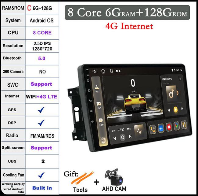 10 Inch For Jeep Wrangler 3 JK 2007 - 2018 QLED DSP RDS Android 14 Car Radio Autoradio GPS Navigation Stereo