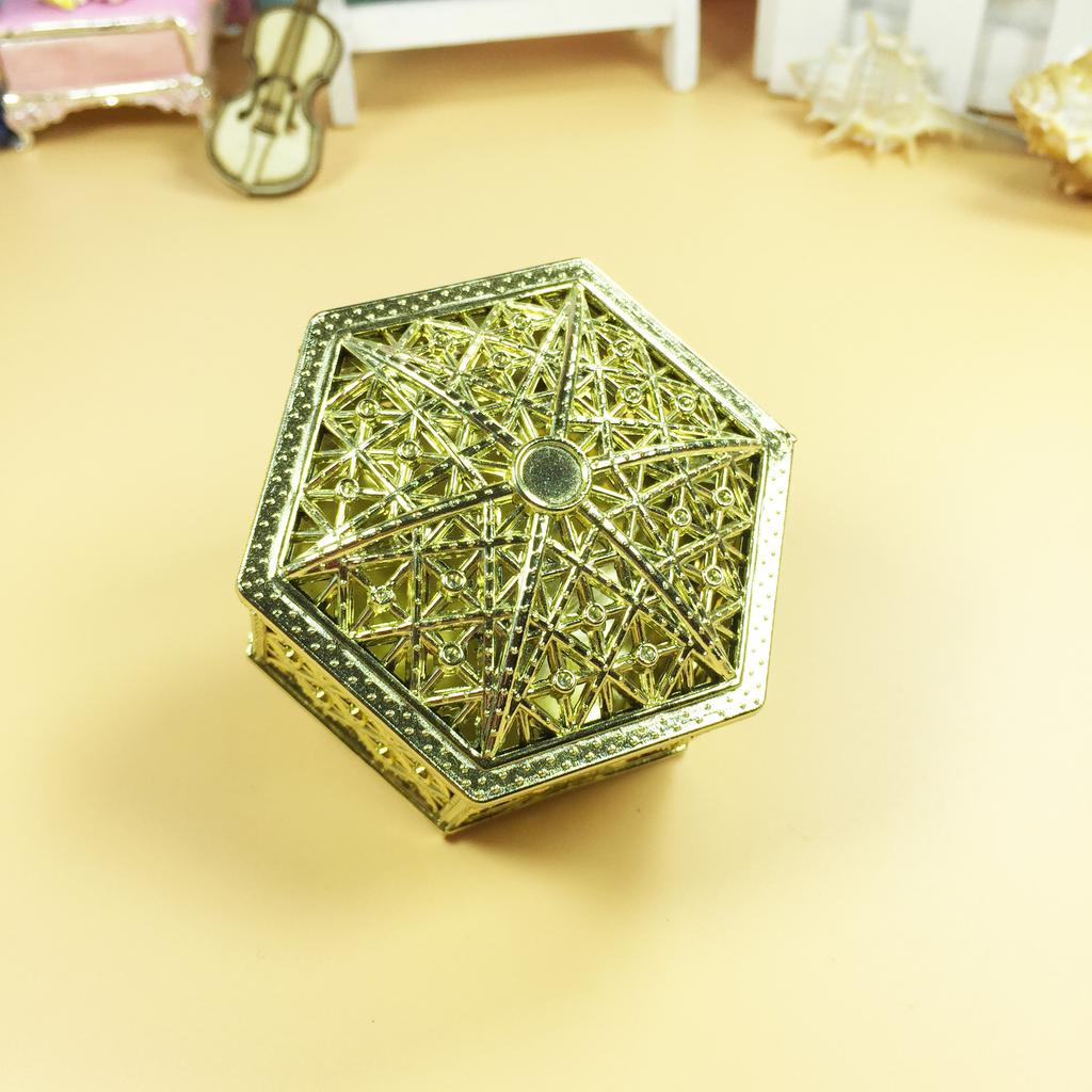 1Pc Vintage Creative Plastic Hexagon Candy Box for Wedding Chocolate Treat Gift Box Unique Party Favors Packaging