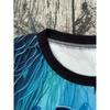 Casual Fashion Simple Abstract Painting Animal Sea Dolphin Breathable 3D Printed Round Neck Short Sleeve T-shirt Casual Sports Shirt