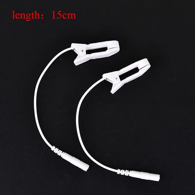 2Pcs 2.0Mm Ear Pain Relief Clip Tens Electrode Lead Wire Connecting Cable