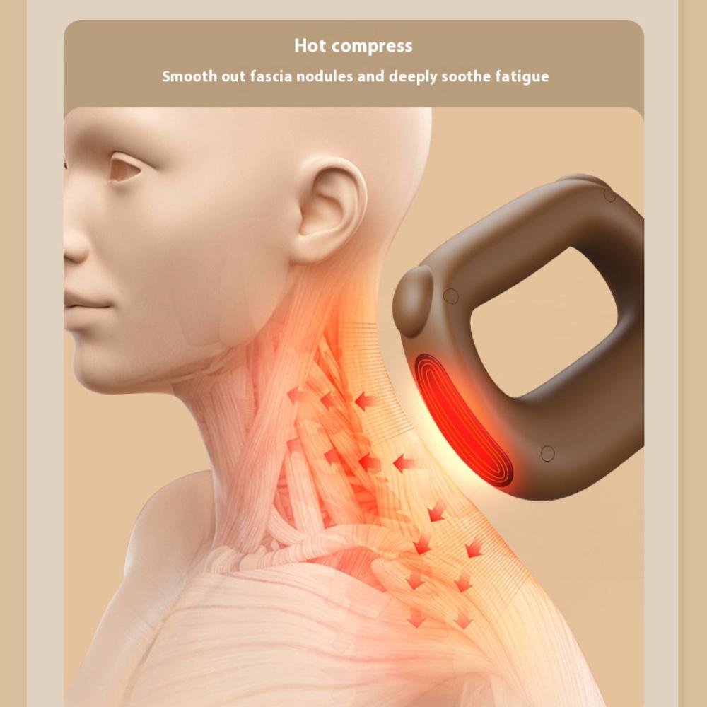 Mini Portable Massage Ring Deep Tissue Percussion Handheld Muscle Massager Vibration Heating Fascia Ring Fat Burning Slimming