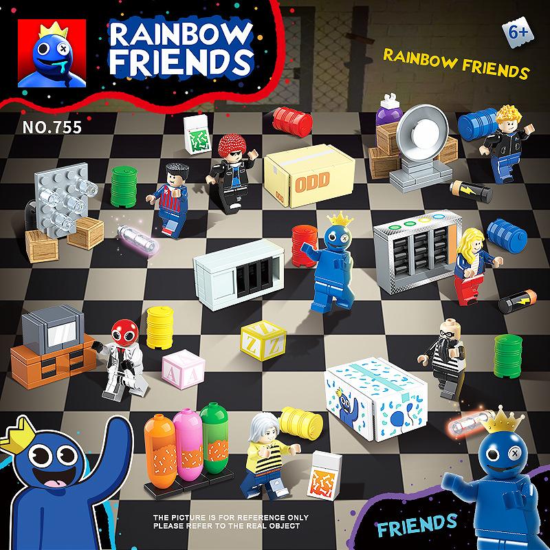 Rainbow friends a full kit of dolls monsters boys construction bricks assembling toy ornaments and hand-made birthday gifts