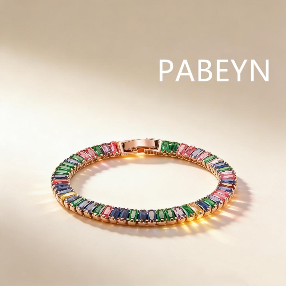 925 Sterling Silver Fashion Classic 6MM Color Zircon Bracelet Birthday Party Anniversary Gift Daily Wear