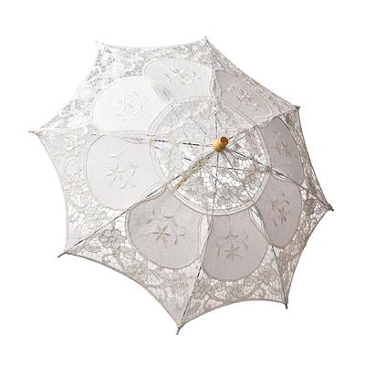 Lace Embroidered Sun Parasol Umbrella Bridal Wedding Dancing Party Photo Show