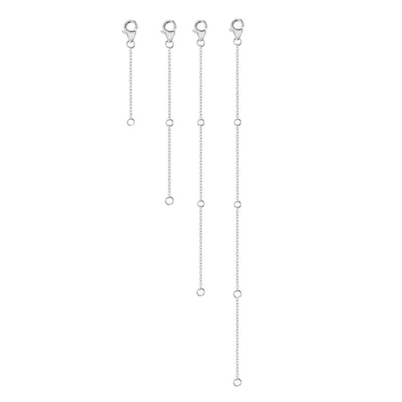 4Piece Pack Adjustable Chain Extender Set for Jewelry Making Gold/Silver Necklace and Bracelet Extension Chains Jewelry