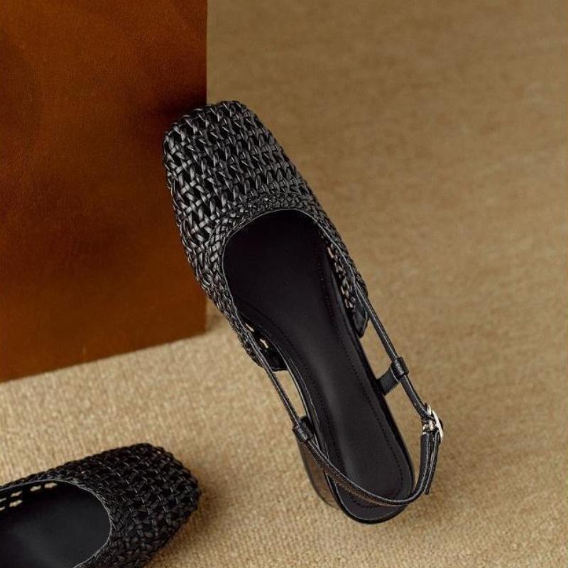 Summer Women's Shoes Hollow Womens High Heels Buckle Strap Square Toe Work Shoes Shallow Women Sandals Trend Sandalias De Mujer