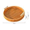 JIWUSENLIN Woven Bamboo Tray, Picnic Chinese Snack Plate, Deep-Fried Dish, Fruit Plate, Snack Plate, Dried Fruit Plate, Appetizer Plate, Fruit Plate