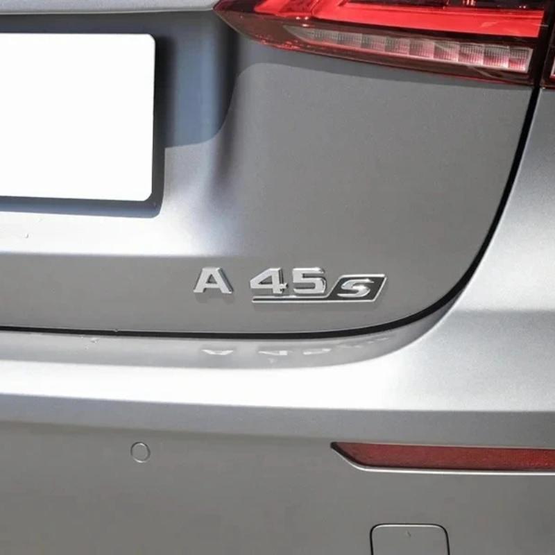1Pc ABS TURBO 4MATIC Car Trunk Letters Emblem Badge Logo Stickers Accessories For A 35 45 AMG W177 W176 A35 A45 A45S