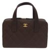 Chanel No. 8 Brown Wild Stitch Double Zipper Mini Boston Bag Boston Bag BrownUsed