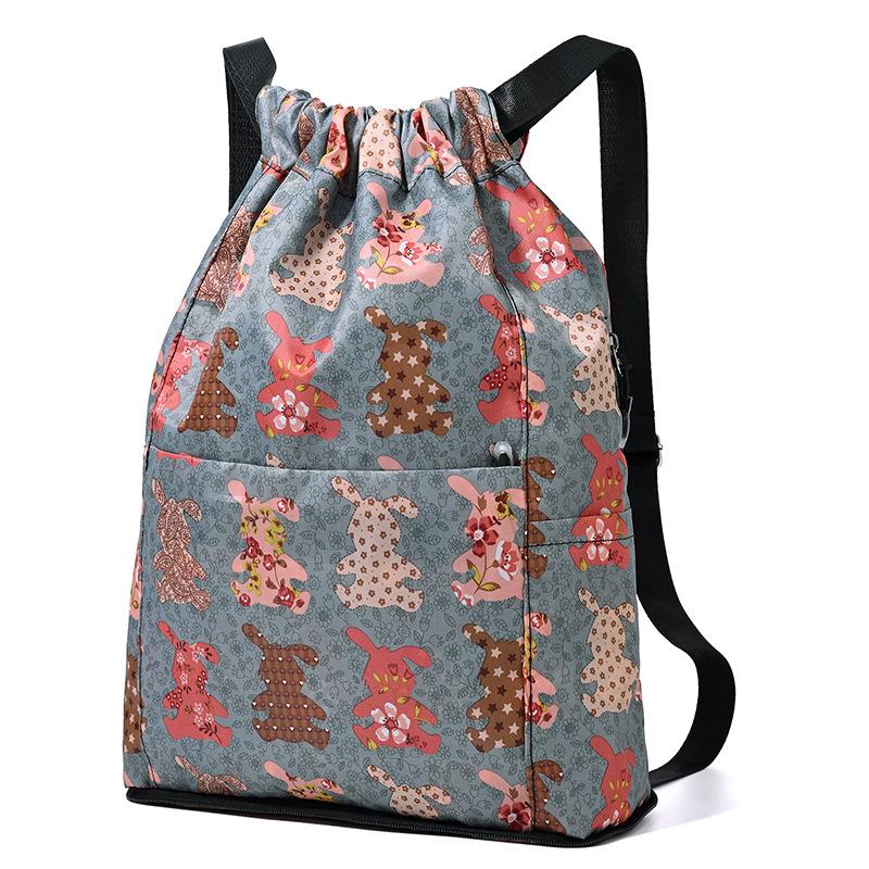 Women's Printed Drawstring Backpack Lightweight Sports and Fitness Backpack Travel Backpack