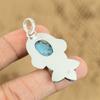 Sterling Silver Oval Tibetan Turquoise Gemstone Daughter Flower Pendant Jewelry