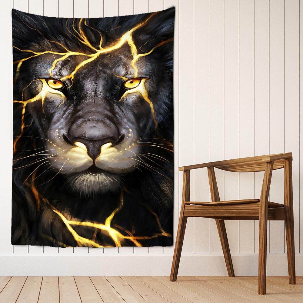 Psychedelic Lion Tapestry Wall Hanging Mysterious Abstract Animal Art Living Room Bohemian Hippie Dormitory Home Decor