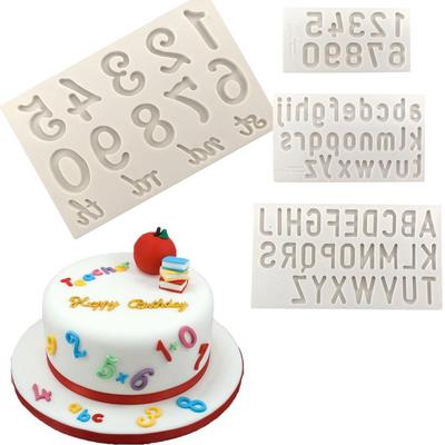 Alphabet Numbers Silicone Mold Fondant Cake Decoration Mold Sugar Gum Paste Tool 3D Chocolate Mould