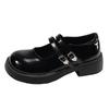 Fashion versatile black British style thick heel platform small leather shoes women's 2025 new spring and autumn French Mary Jane single shoes