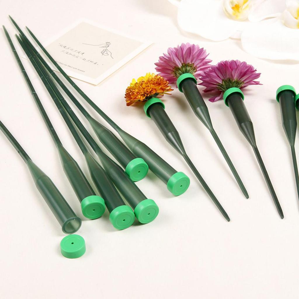 Flower Floral Water Tubes with Caps Reusable Flower Stem Water Tubes Self Watering Extended Orchid Tube for Fresh Flowers