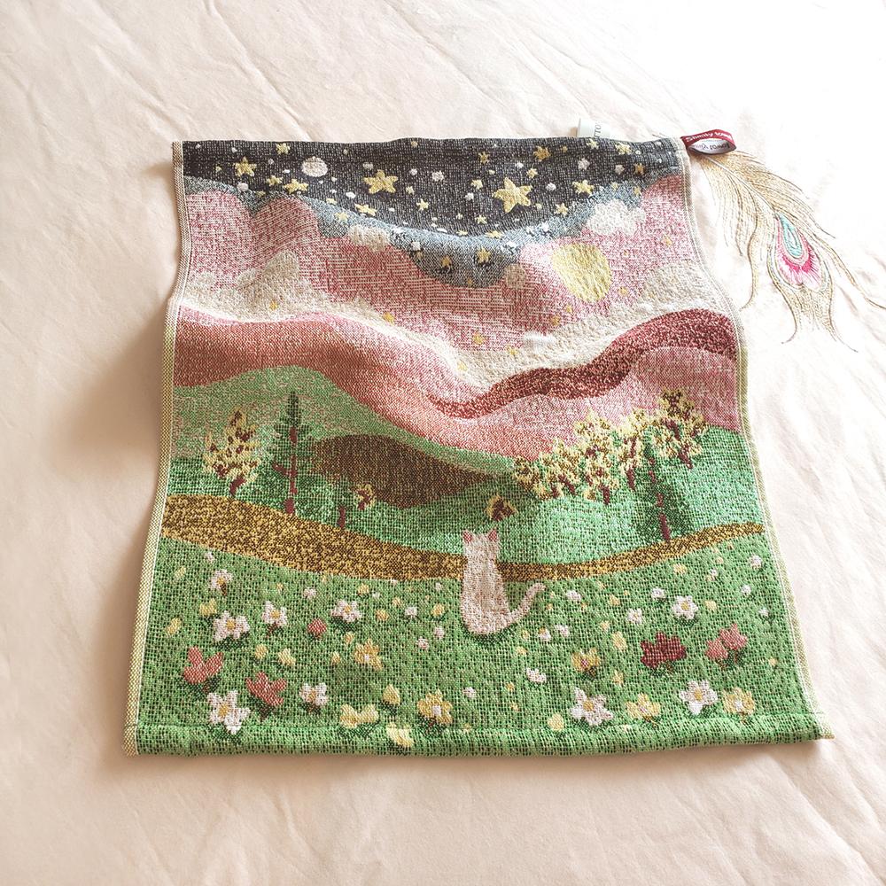 

No Fading Pastoral Cats 100% Cotton Four-layer Gauze Towel Printed Hand Towel for Bathroom Kids Adults