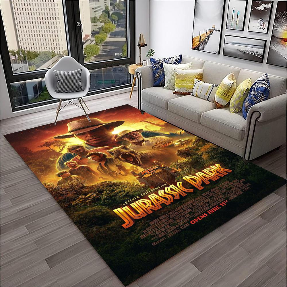 Jurassic Park Dinosaur Cartoon Child Carpet Rug for Home Living Room Bedroom Sofa Doormat Decor,Play Area Rug Non-slip Floor Mat