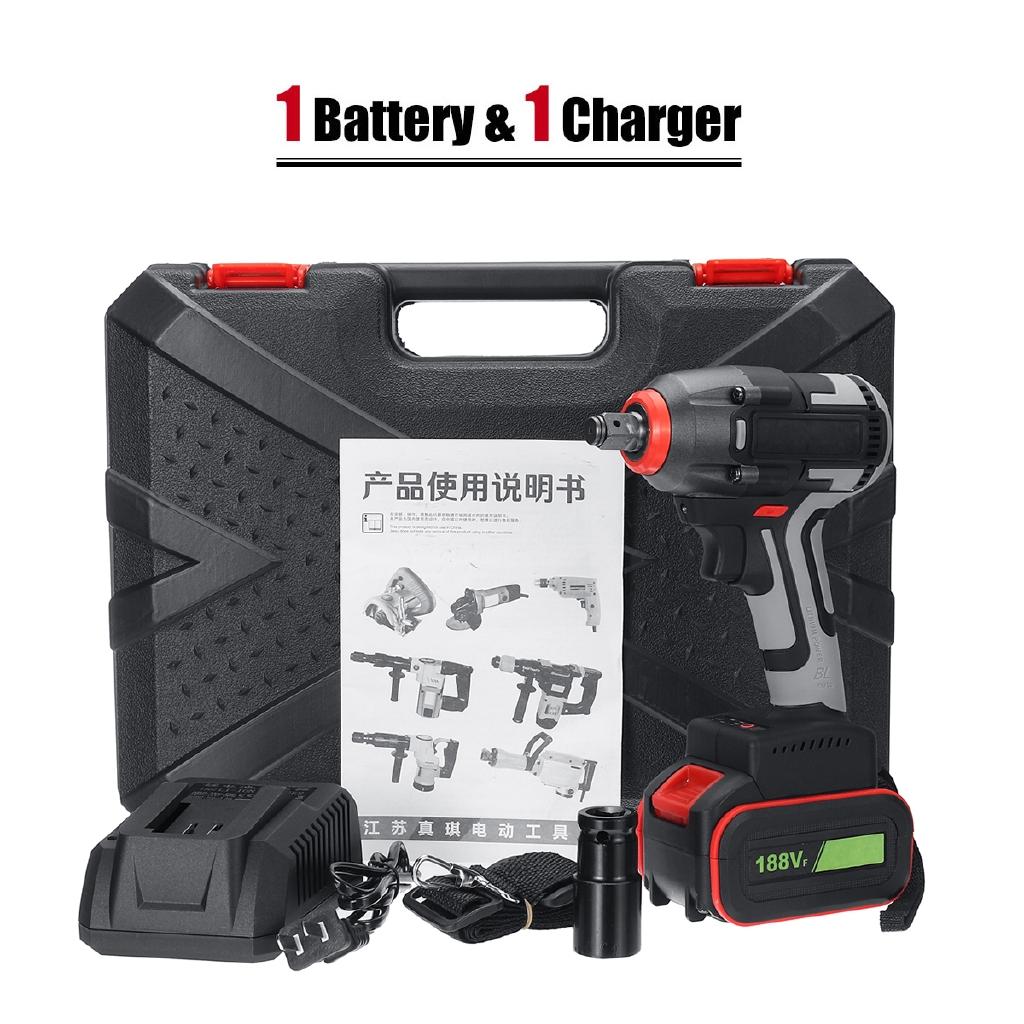 188V Brushless Cordless Electric Wrench Impact Socket Wrench 15000mAh Li-ion Battery Hand Drill Installation Power Tools