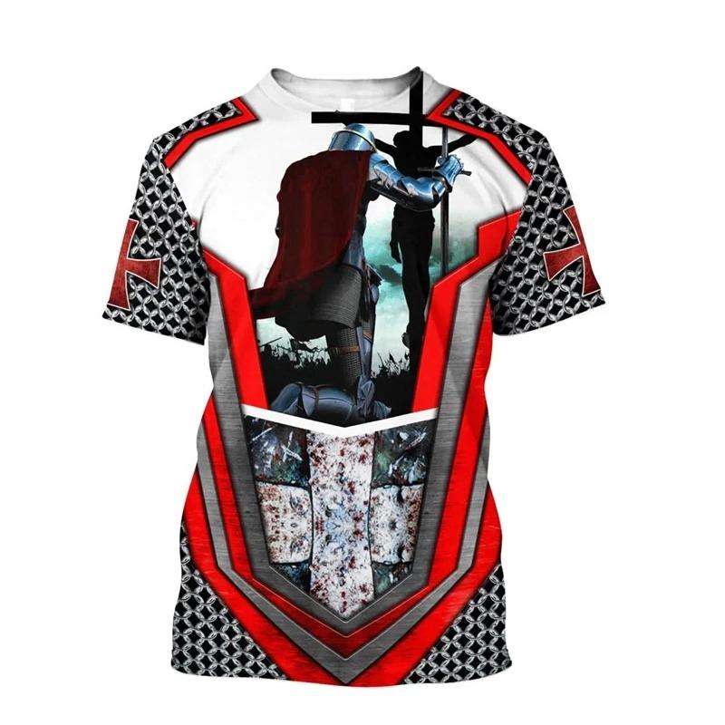 3D Jesus Cross Graphic Printed Men's T-Shirt Fashion Christian Religion Harajuku Y2K T Shirt Unisex Short Sleeve Oversized Tees