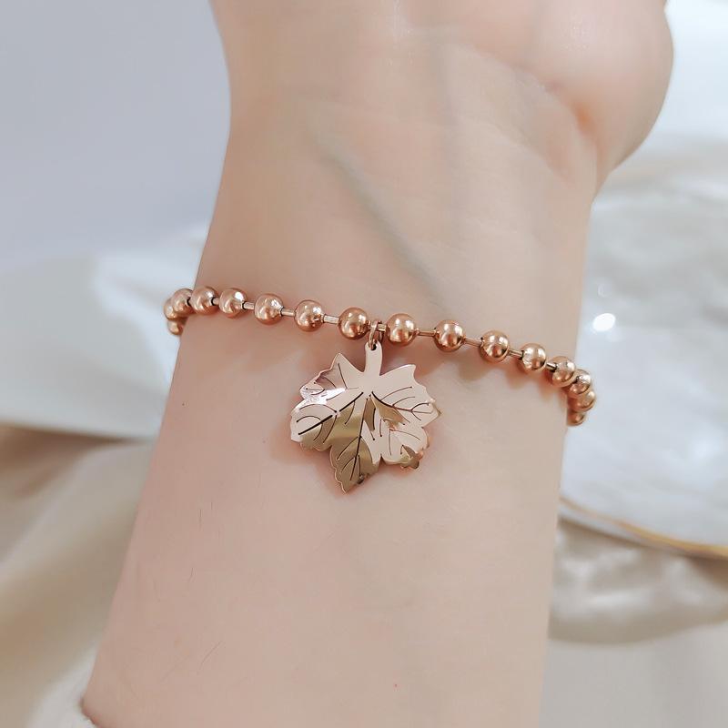 

Женский браслет, браслет с листьями, розовое золото, модный темпераментный летний браслет, милый женский ювелирный подарок