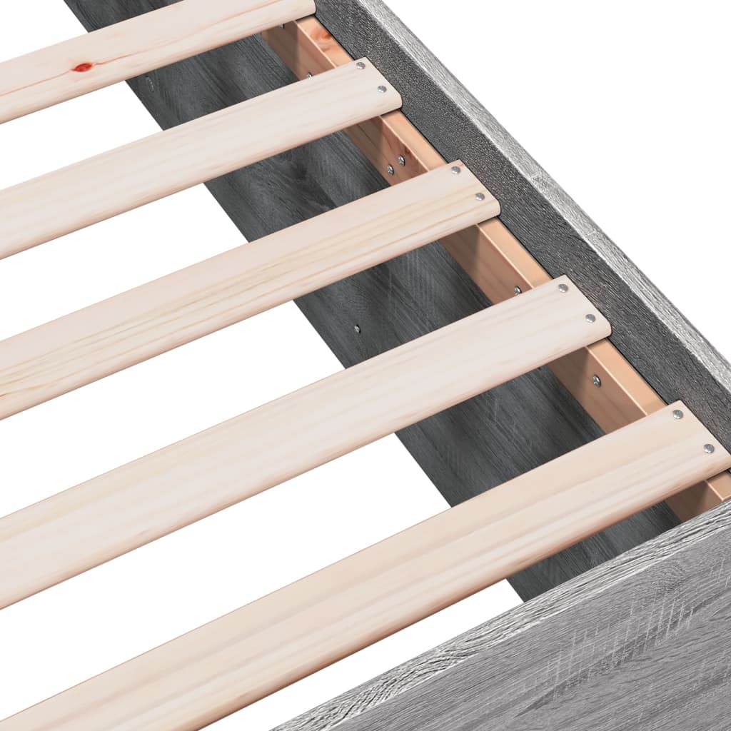 Bed Frame Gray Sonoma 120x190 cm Particleboard