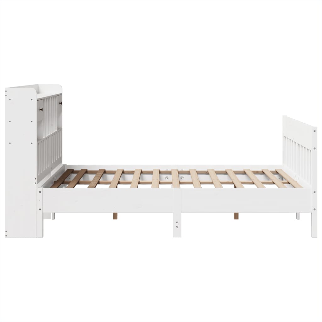 Solid Wood Bed Without Mattress White 140 X 190 Cm Pine Wood