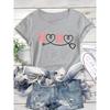 Love Band Aid Printed Women's Cute Simple Round Neck Sports Casual Sleeve Style Love Band Aid T-shirt