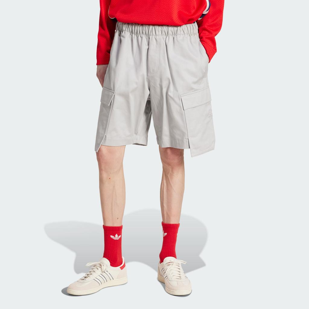 Adidas Originals Utility Logo Vintage Cargo Loose Fit Sports Shorts Men Shorts Light-Gray JD5382