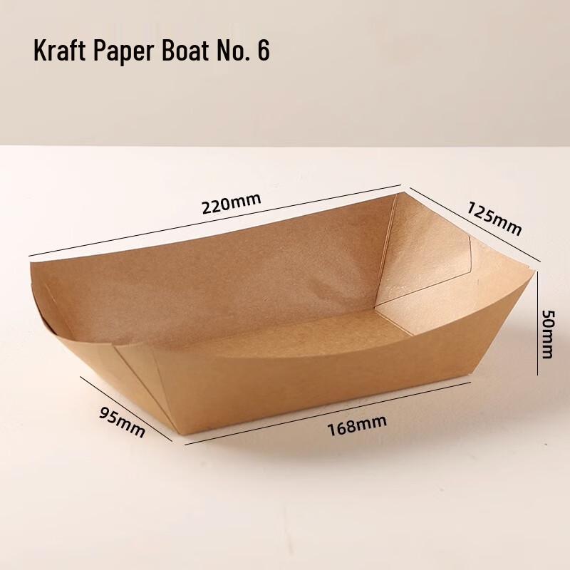 

Disposable Kraft Paper Boat-Shaped Food Trays