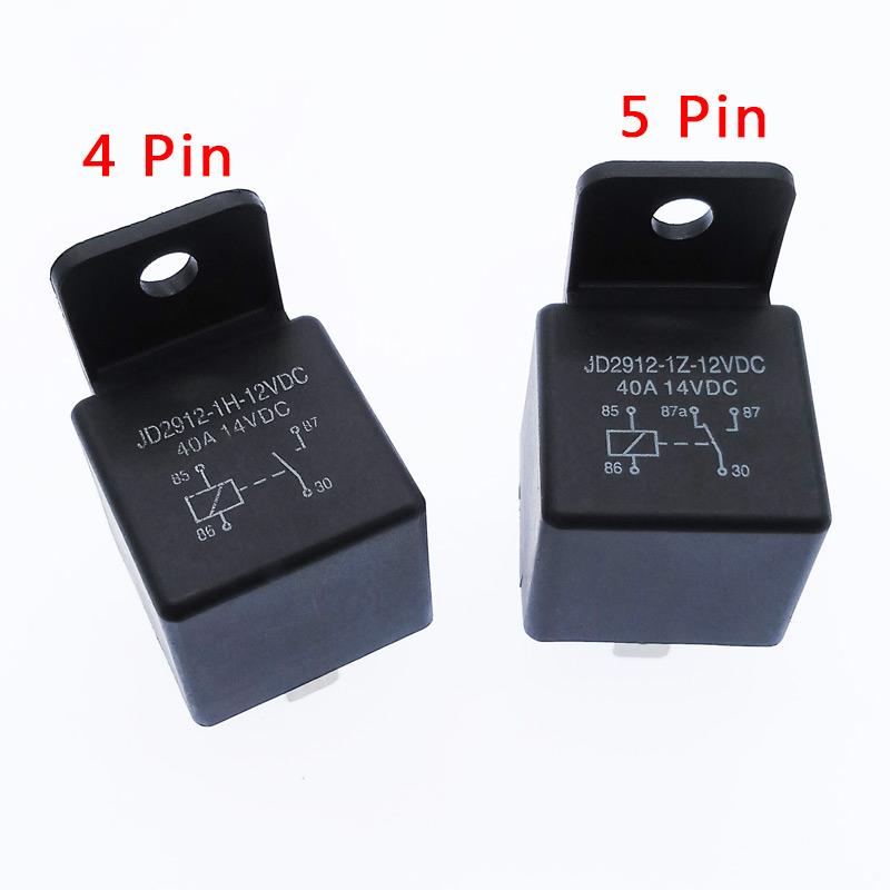 40A Auto Car Relay JD2912 4 Pin 5 Pin DC 12V 24V 36V 48V with Mounting Hole Coil Power 1.8W Automobile Control Device with Line Relays 5