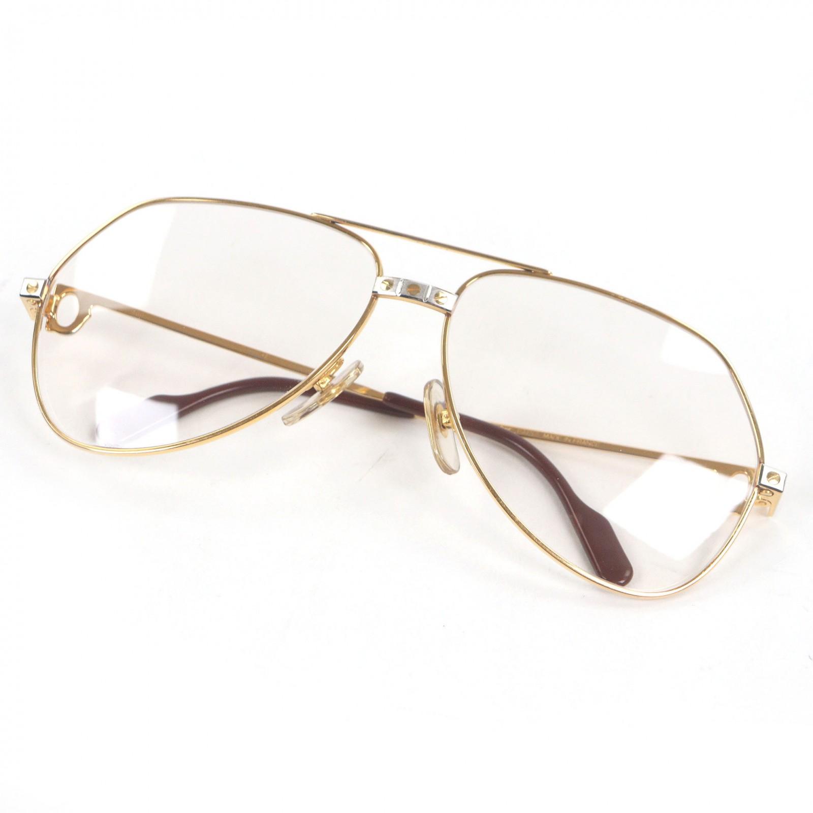 

Excellent Cartier Glasses Santos de Cartier 130 Two Bridges gold Used