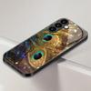 Peacock Feather Tempered Glass Phone Case Suitable for Samsung Galaxy S26 S25 S24 S23 S22 S20 FE/Ultra/Plus Anti Drop Rear Cover