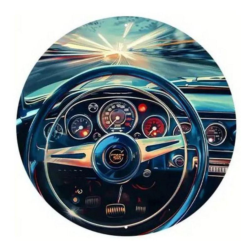 2D Retro Car Tin Painting for Bars Cafes Interior Wall Decor