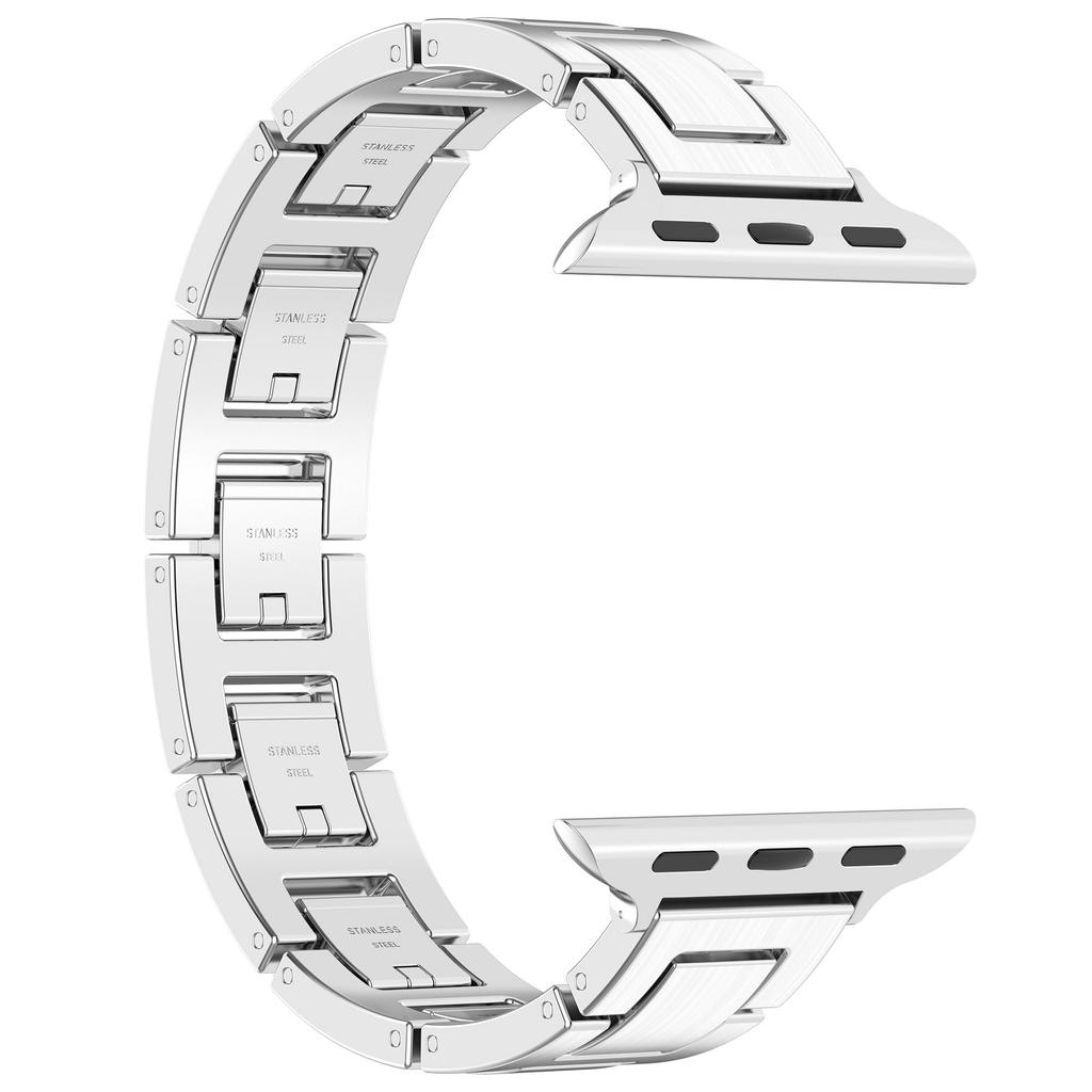 For Apple Watch 10 46mm/Ultra 2/Ultra 49mm/9 8 7 45mm/SE (2023) SE (2022) SE 6 5 4 44mm/3 2 1 42mm Watch Band Stainless Steel Strap