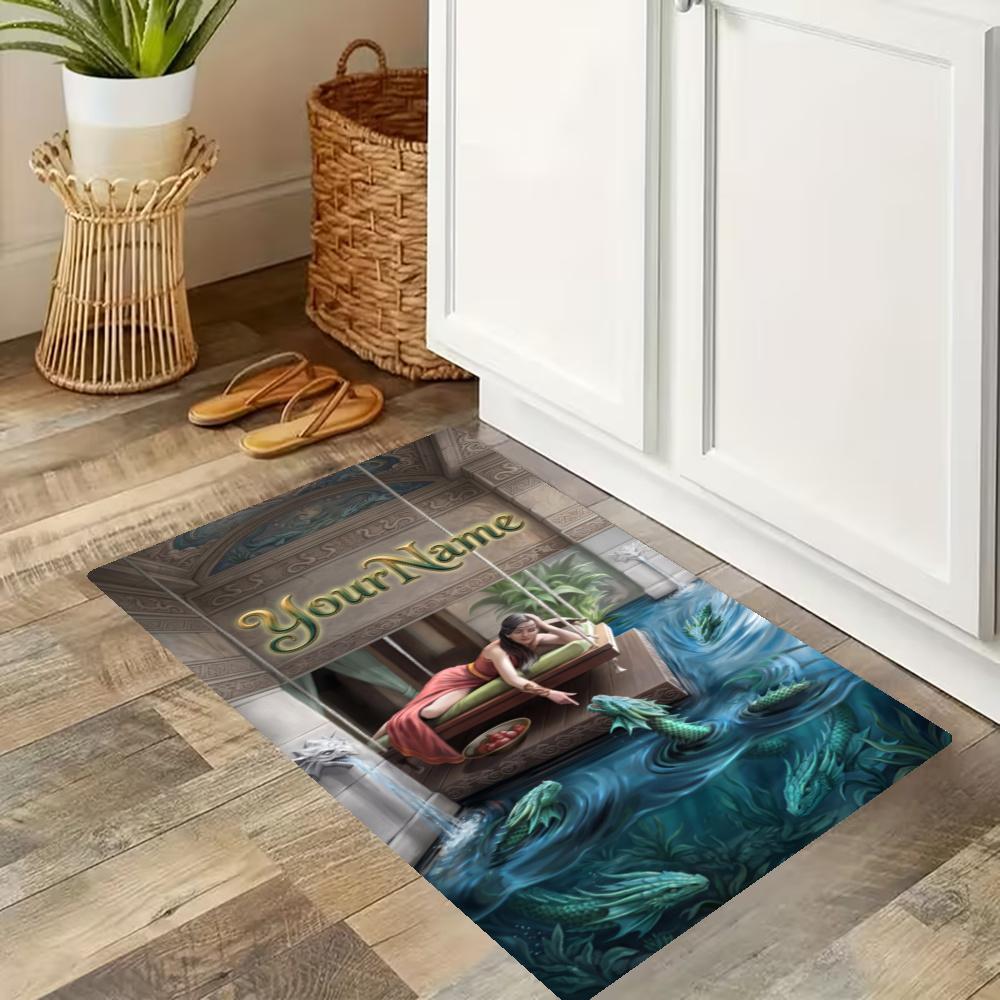 Gothic Illustrations Customize Your Name Kitchen Rug Runner Rug Laundry Mat Hallway Entryway The Best Gift Choice