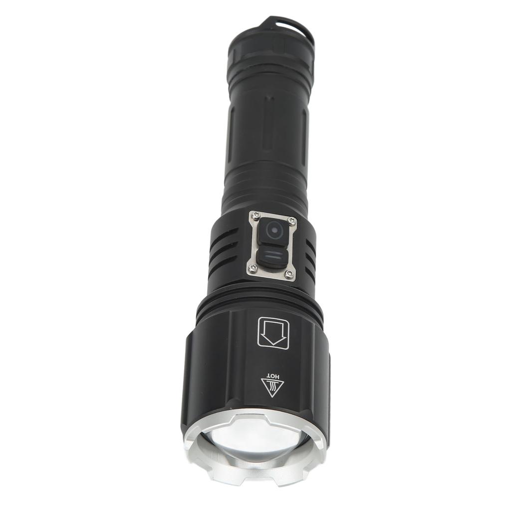 LED Flashlight Super Bright Double Switch Anti Slip Waterproof Type C USB Charging Flashlight for Outdoor Camping