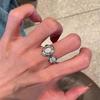 Medieval zircon open ring light luxury fashion niche French unique ring