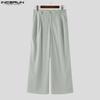 INCERUN Men Zip-up Waist Hollow See Through Casual Long Pants Trousers