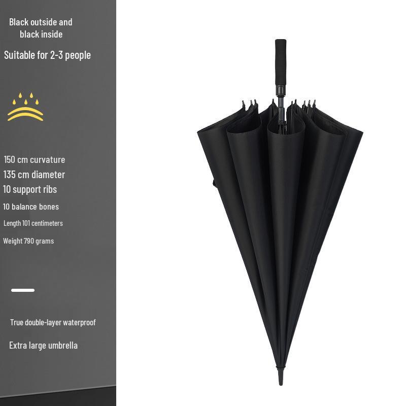 

Heavy-Duty Double Layer Umbrella: 32-Bone, Long Handle, XL Size for 2-6 People, Thick and Reinforced for Heavy Rain