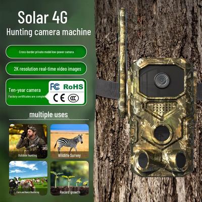 Cameră de urmărire a faunei sălbatice 4G Solară: Vedere pe timp de noapte, Infraroșu, Impermeabil, Wireless pentru Cercetare Științifică în Aer Liber și Vânătoare