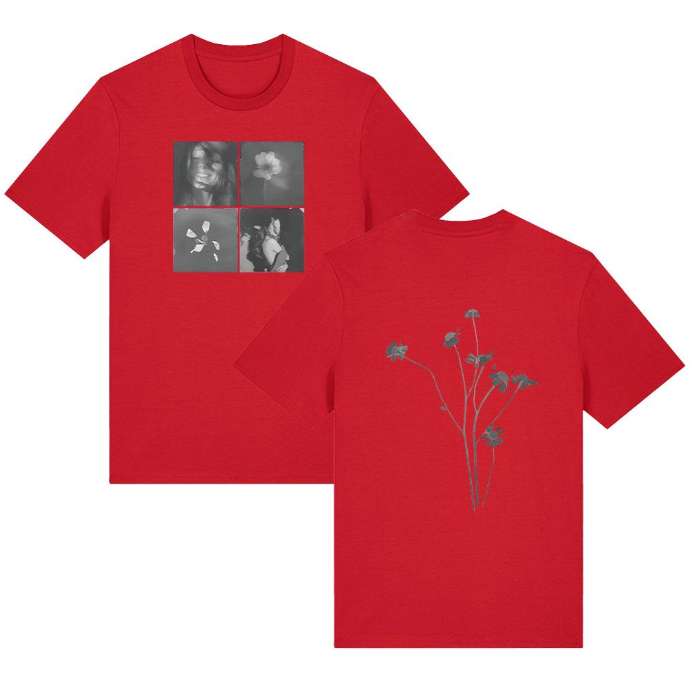 

Ariana Grande Petal Tile Photo T-Shirt 2026 Ariana Grande Graphic T-Shirts Men s Women Fashion Pure Cotton Aesthetic Trendy Tops XS червоний