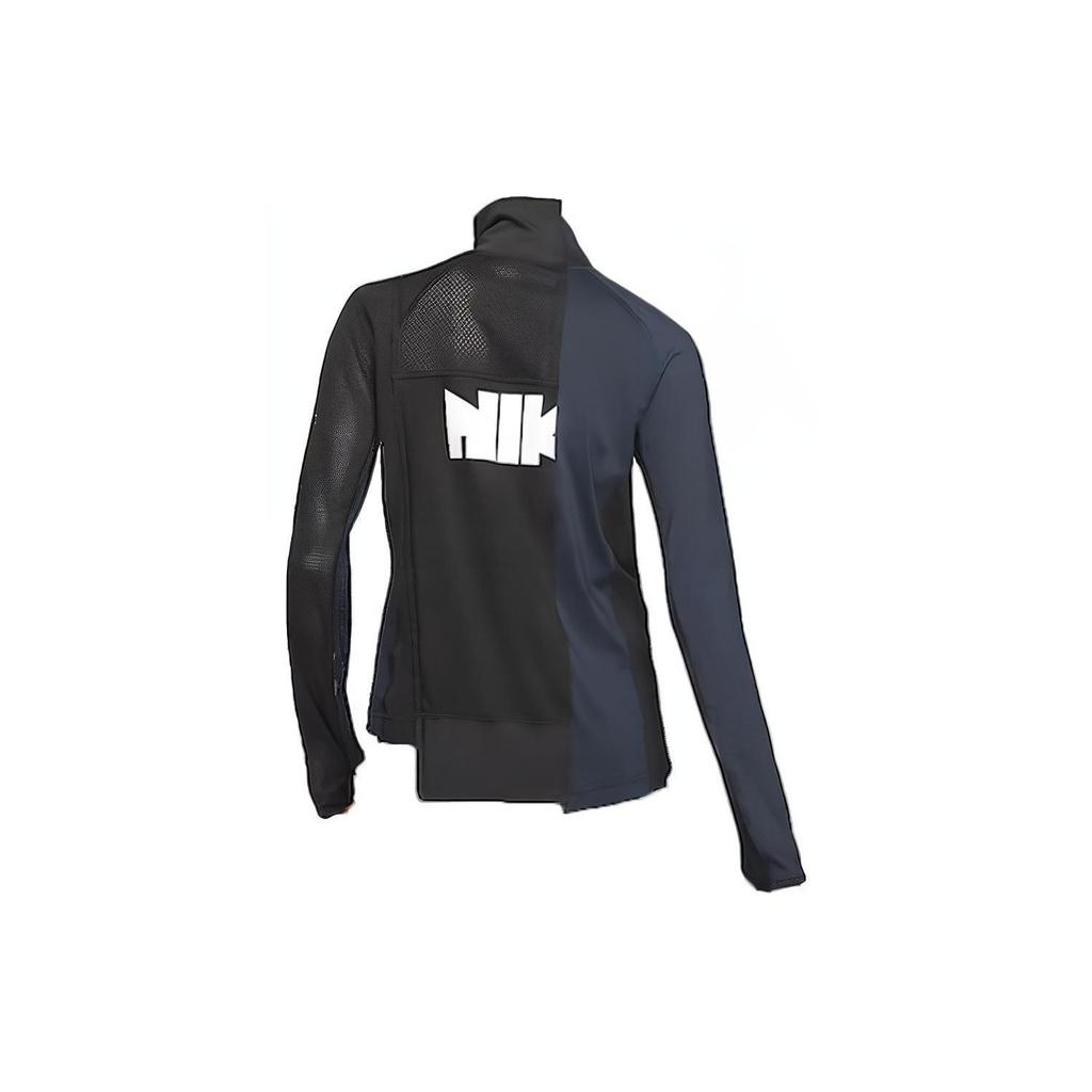 Nike x Sacai Color-Block Collared Half-Zip Long Sleeve Jacket Women Outerwear Black CD6308-010