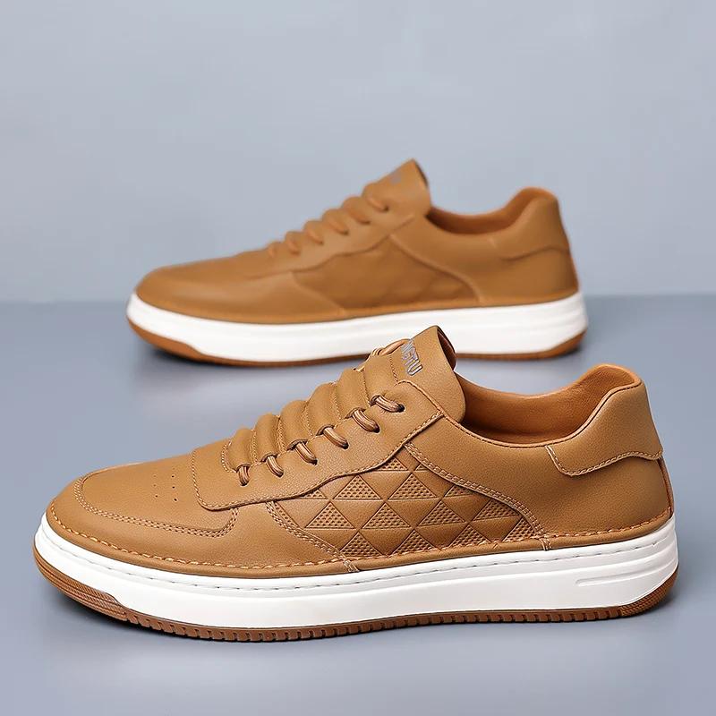 Italian Men Fashion Casual Shoes Outdoor Tennis Sneakers Lightweight Comfortable Hiking Walking Shoes Lace Up Vulcanized Shoes