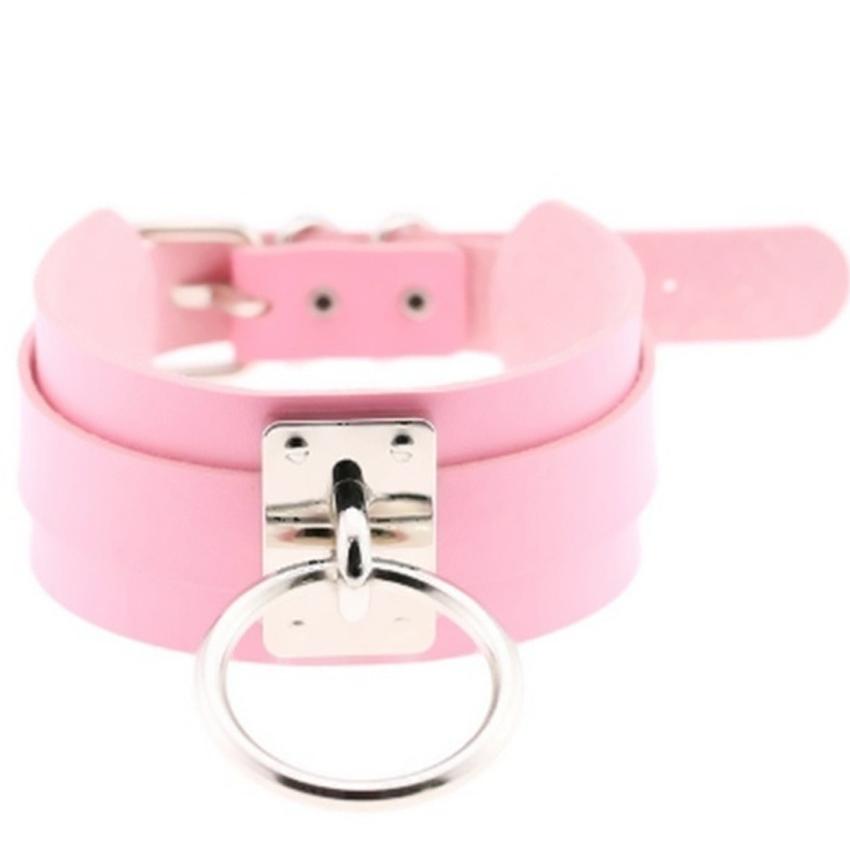 Cool Oversized Choker Fetish Argintiu/Aur O Metal Punk Stil Retro Guler din piele Bondage Sub BDSM Harness Colier