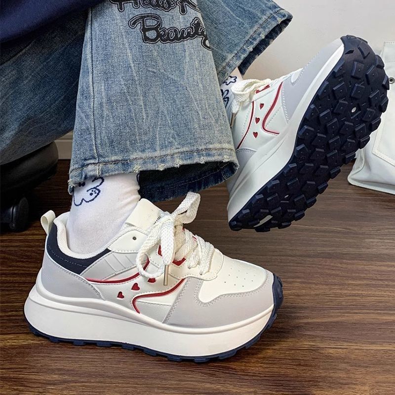 Woman Footwear High On Platform Spring Autumn Lace Up Shoes for Women Sneakers Harajuku Fashion Flowy Comfy Stretchy Y2k Vintage