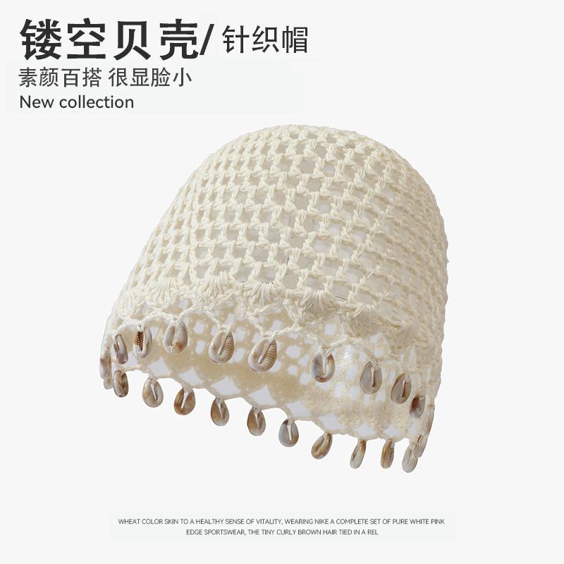 Beret women's autumn and winter handmade knitted wool hat double-layer warm and windproof retro niche stacked bag head cold hat