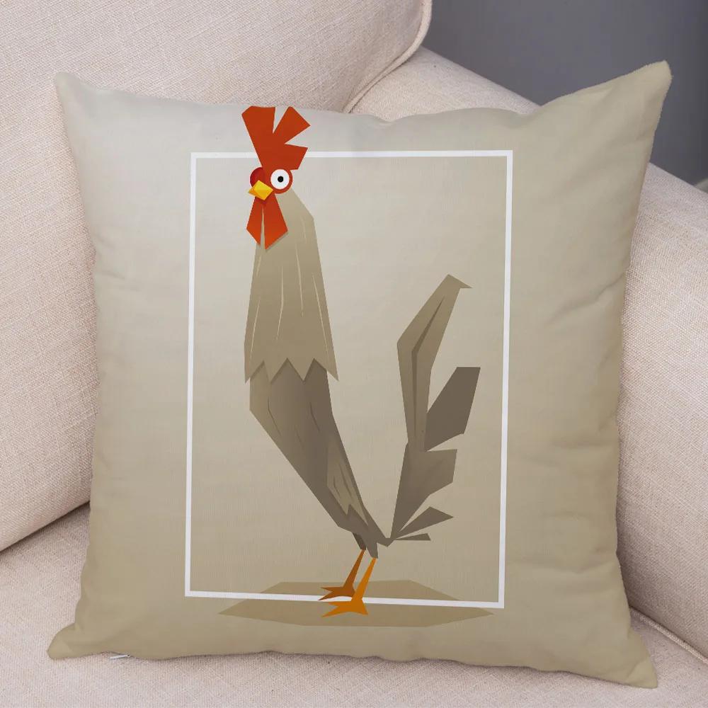 Cute Cartoon Animal Decoration Pillowcase Pig Bear Cow Shark  Sofa Room Cushion Cover Kindergarten Home
