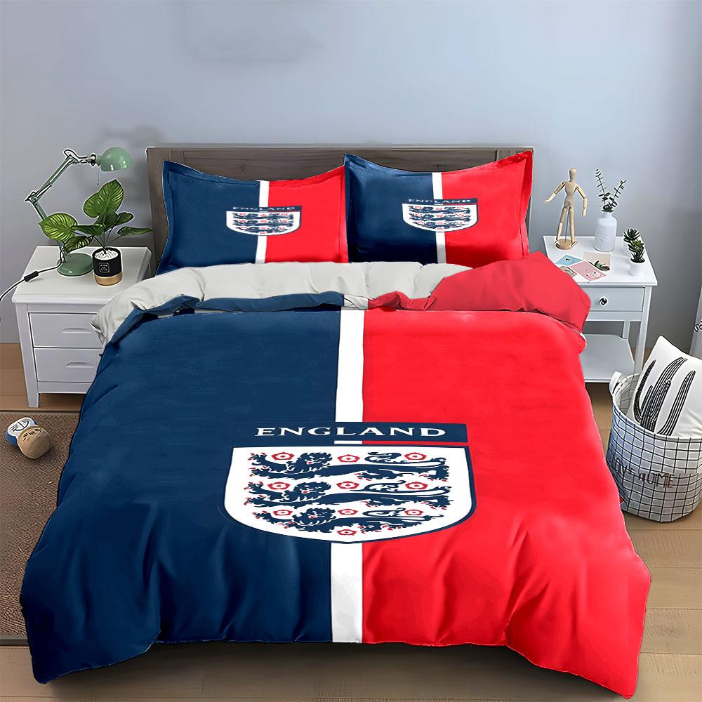 England Emblem, Lions, Football. Bedding Sets Duvet Cover Sets Duvet Covers Pillowcases(1* Duvet Cover 2* Pillowcases Without Duvet Insert)